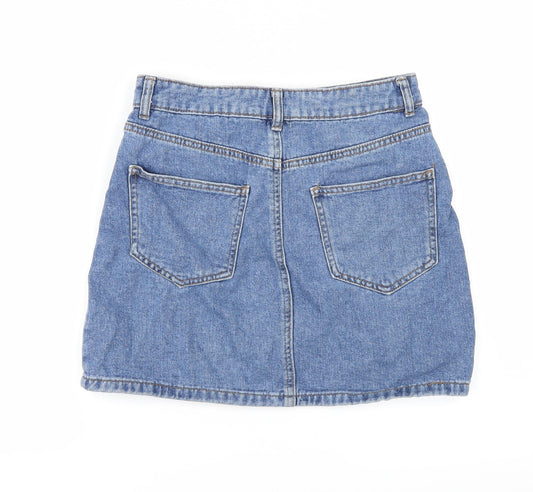 DenimCo Womens Blue Denim A-Line Skirt Size 8