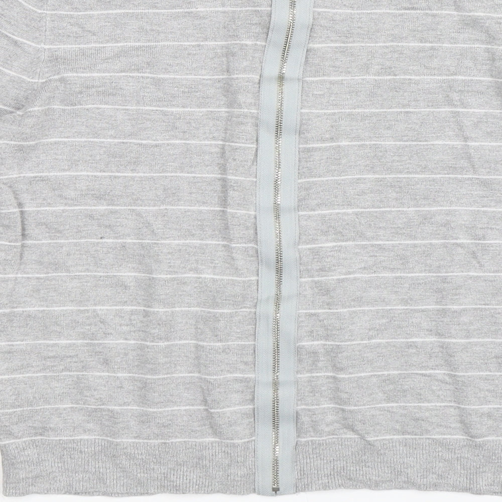Warehouse Womens Grey Striped Pullover Jumper Size 12