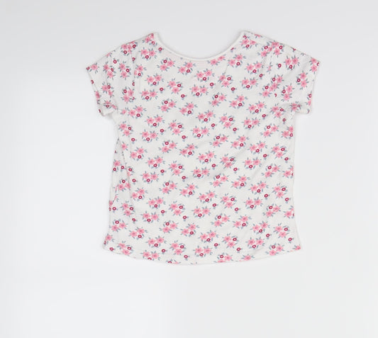 Primark Girls White Floral Basic T-Shirt Size 2-3 Years