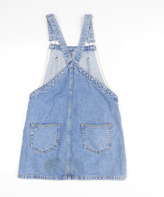 Moto Womens Blue Denim Pinafore/Dungaree Dress Size 6