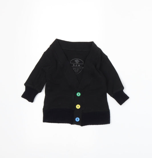 electrik kidz Boys Black Knit Cardigan Jumper Size 0-3 Months
