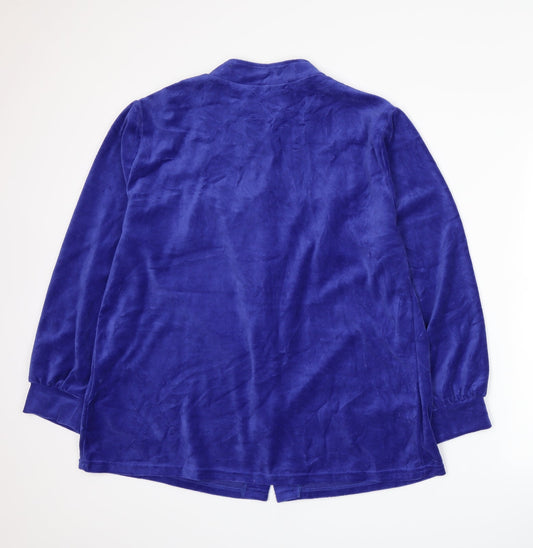 Afibel Womens Blue Floral Jacket Size XL