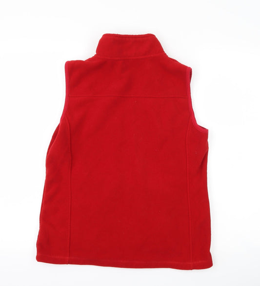 BM collection Womens Red Fleece Gilet Coat Size 10