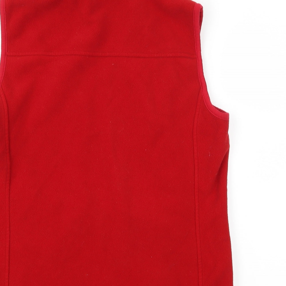 BM collection Womens Red Fleece Gilet Coat Size 10