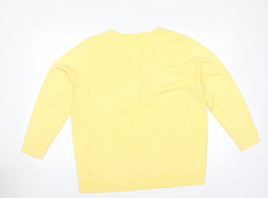 Wardrobe Womens Yellow Pullover Jumper Size 16