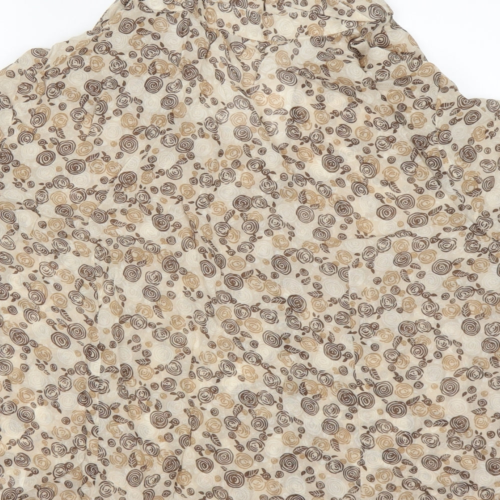Berkertex Womens Beige Floral Basic Blouse Size 20