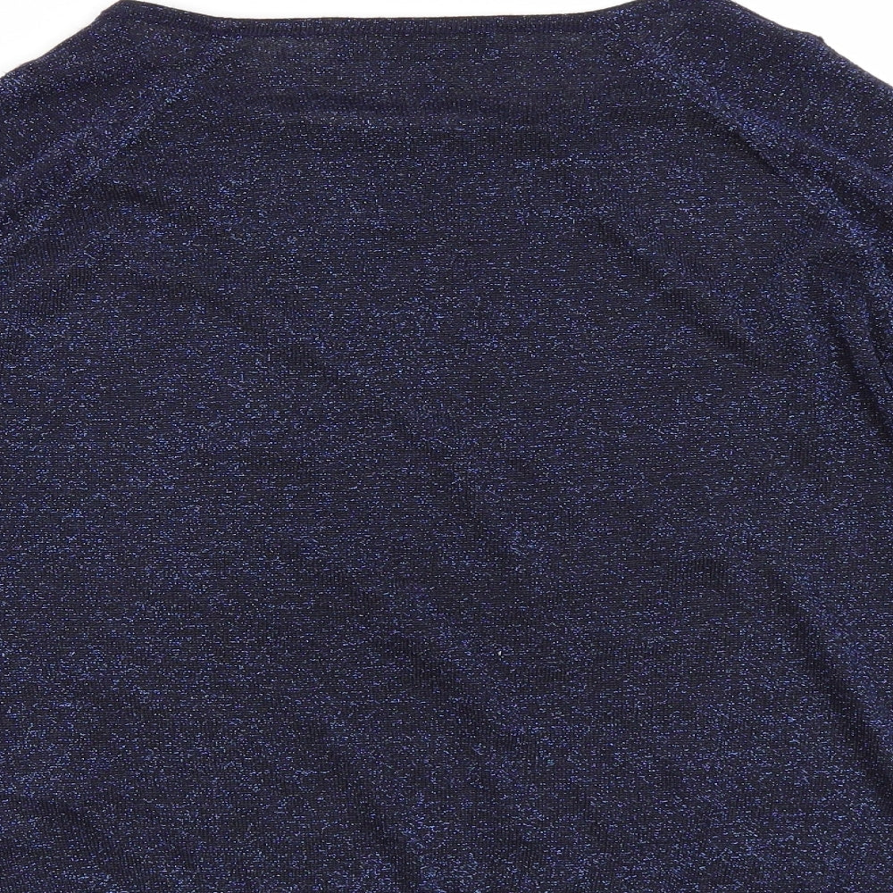 Marks and Spencer Womens Blue Pullover Jumper Size 8 - Cold shoulder