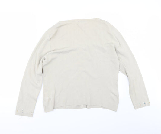 Klass Womens Beige Cardigan Jumper Size L