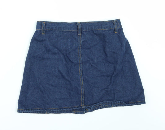 Preworn Womens Blue Denim Mini Skirt One Size
