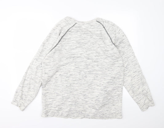 Sparkle & Fade Womens Ivory Jersey Pullover Sweatshirt Size L