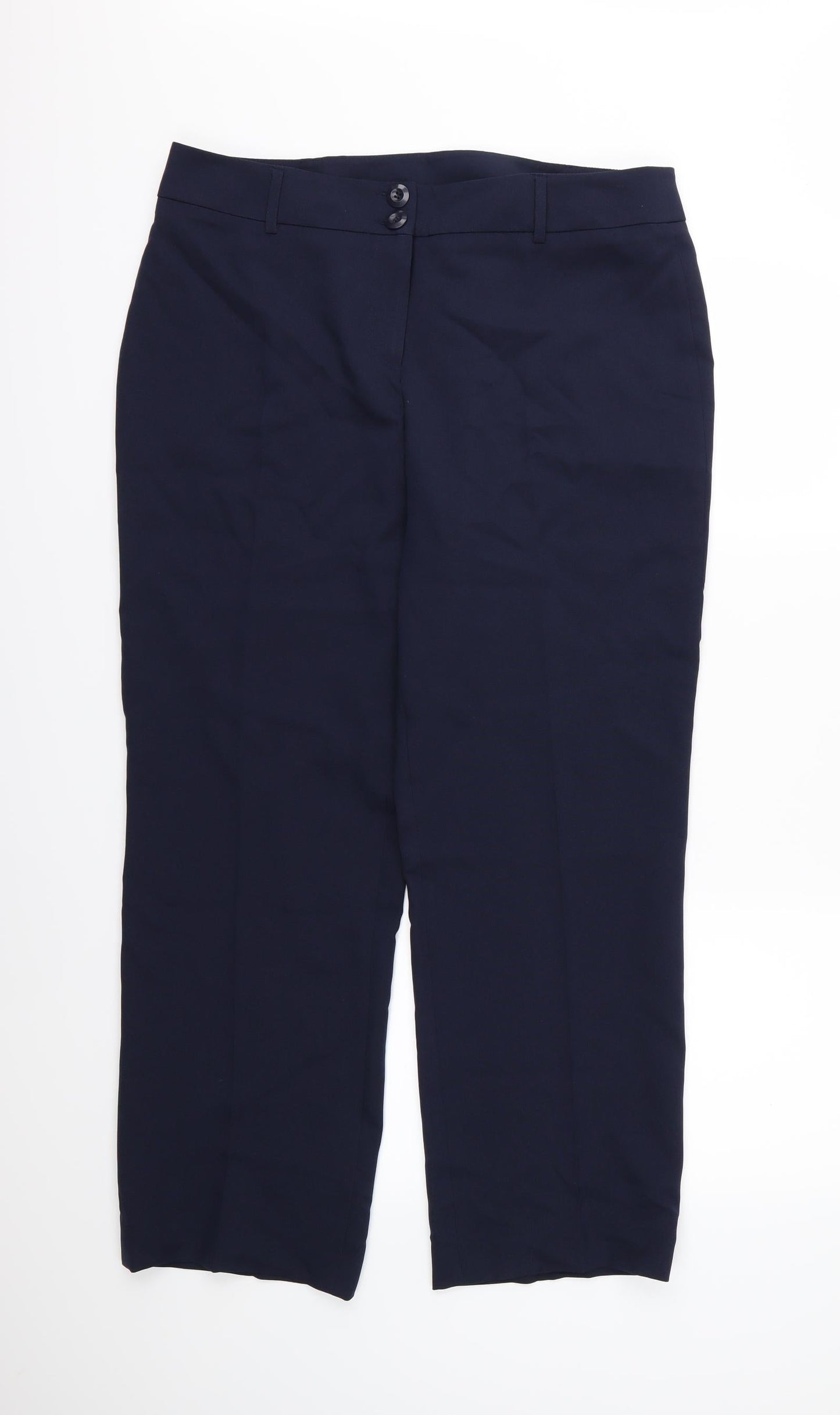 Anthology Womens Blue Rayon Trousers Size 16 L27 in