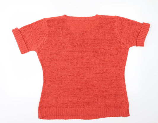 Julipa Womens Pink Knit Pullover Jumper Size 16 - Coral