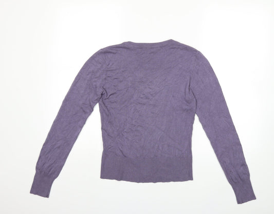 B YOUNG Womens Purple Knit Pullover Jumper Size S