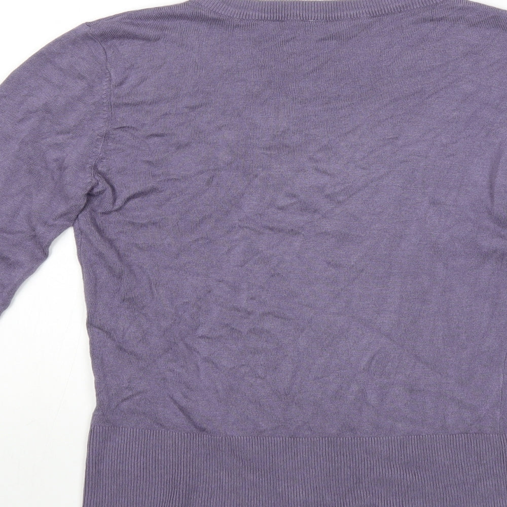 B YOUNG Womens Purple Knit Pullover Jumper Size S