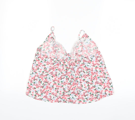 Pins & Needles Womens Pink Floral Basic Tank Size S