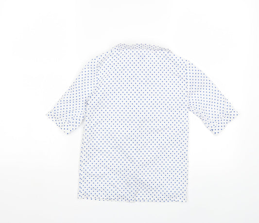 Over kids Girls White Polka Dot Basic Blouse Size 6 Years