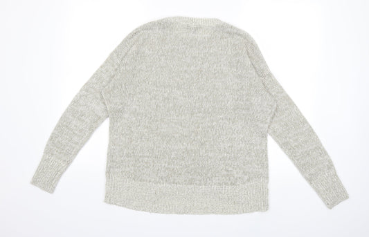 New Look Womens Grey Knit Pullover Jumper Size M