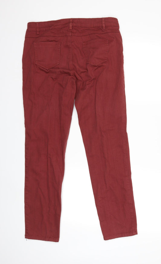 Preworn Womens Red Denim Skinny Jeans Size 30 in L28 in