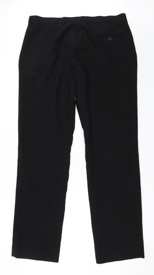 Headland Mens Black Trousers Size 36 L33 in