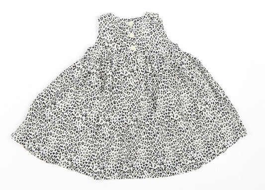 Gap Girls Beige Animal Print Skater Dress Size 3-6 Months - Leopard print
