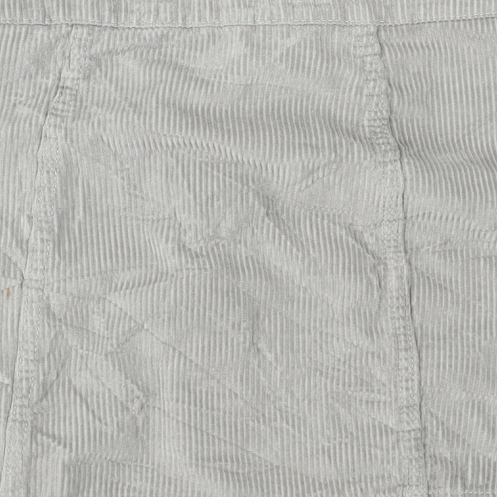Denim & Co. Womens Green Corduroy A-Line Skirt Size 8