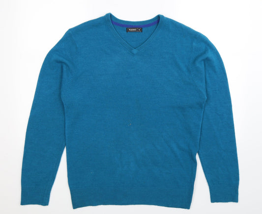 Peacocks Mens Blue Knit Pullover Jumper Size M