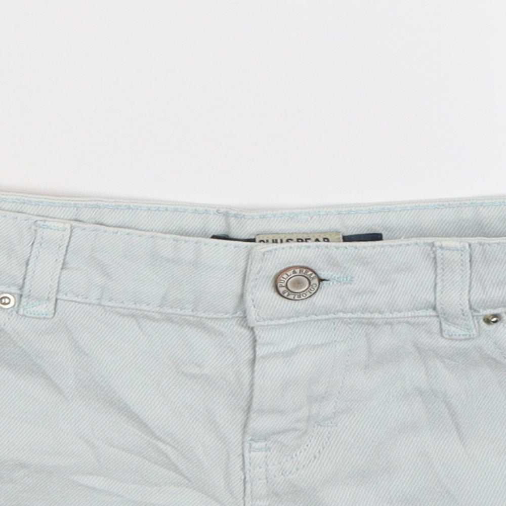 Pull&Bear Womens Blue Denim Hot Pants Shorts Size 30 in