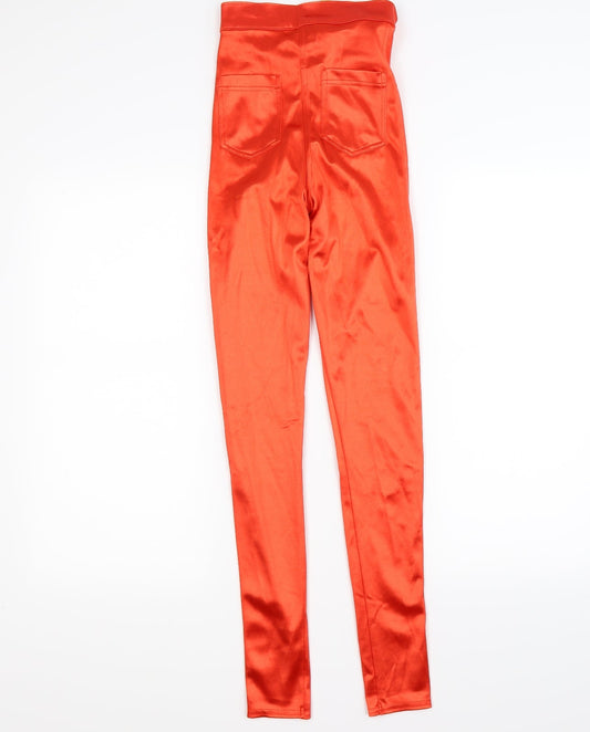 Topshop Womens Red Satin Capri Leggings Size 6 L28 in