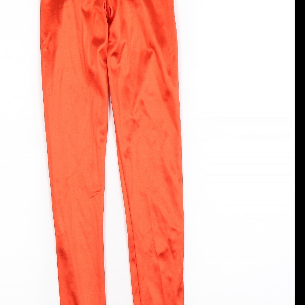 Topshop Womens Red Satin Capri Leggings Size 6 L28 in