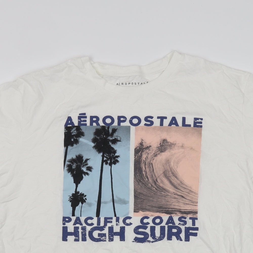 Aeropostale Mens Silver    T-Shirt Size L