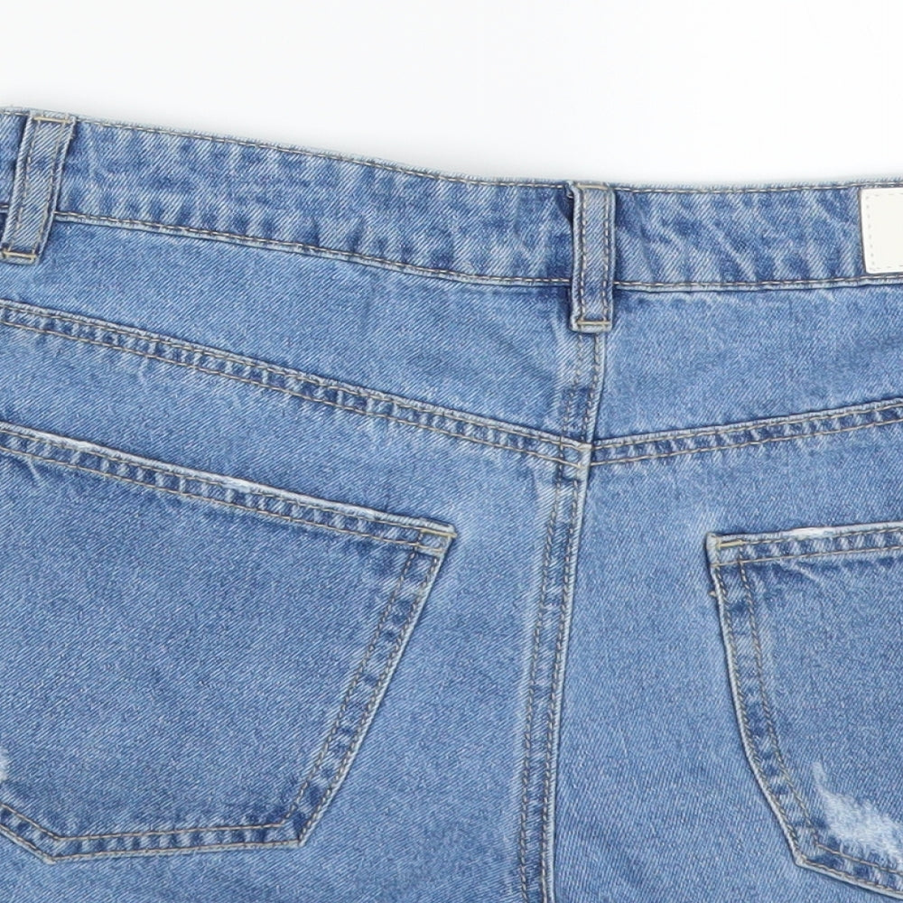 VERO MODA Womens Blue Cut-Off Shorts Size 8