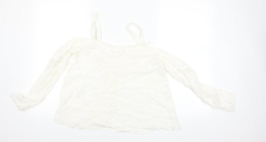 ZOE ROSE Womens Beige Basic Blouse Size 8