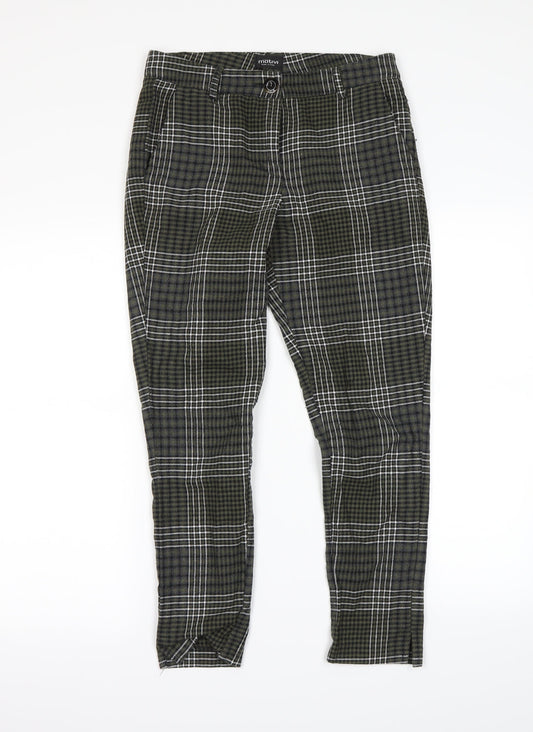MOTIVI Womens Green Check Dress Pants Trousers Size 6 L25 in