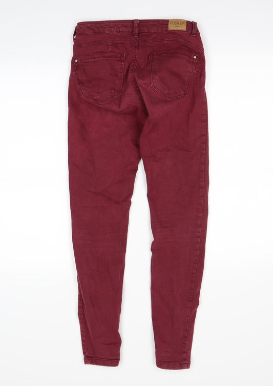 Bershka Womens Purple Denim Skinny Jeans Size 6 L27 in