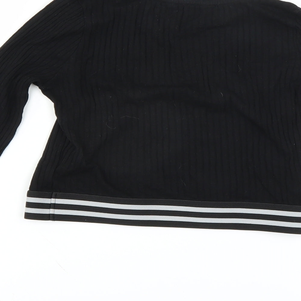 Candy Couture Girls Black Basic T-Shirt Size 11 Years - CROPPED