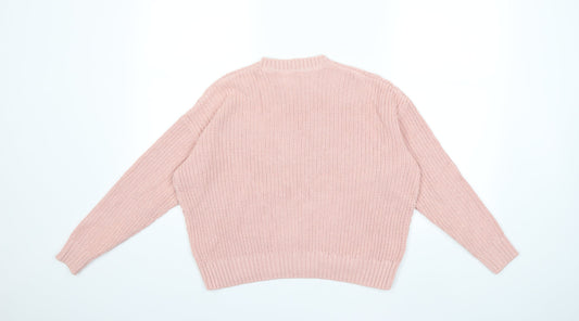 H&M Womens Pink Knit Pullover Jumper Size XS