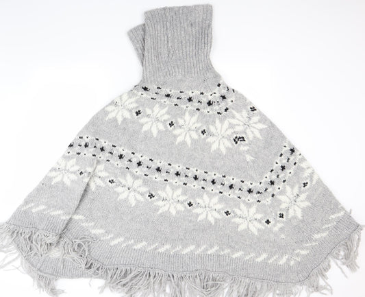 NEXT Womens Grey Floral Pullover Jumper Size L