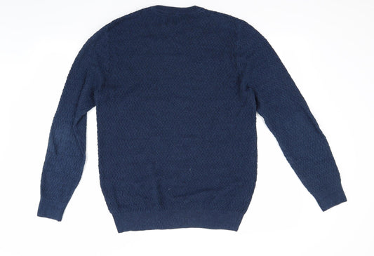 Easy Mens Blue Pullover Jumper Size S