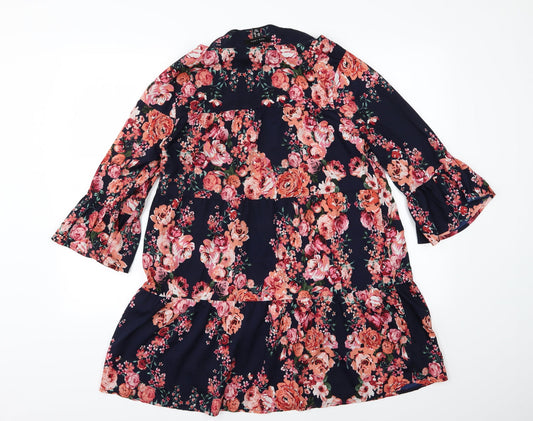 New Look Womens Blue Floral Shift Size 10