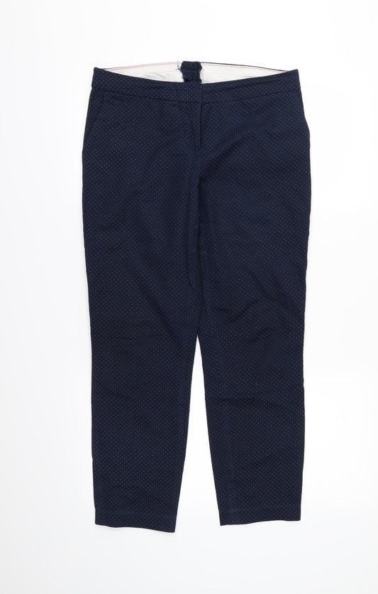 Preworn Womens Blue Polka Dot Cropped Trousers Size 32 in L27 in