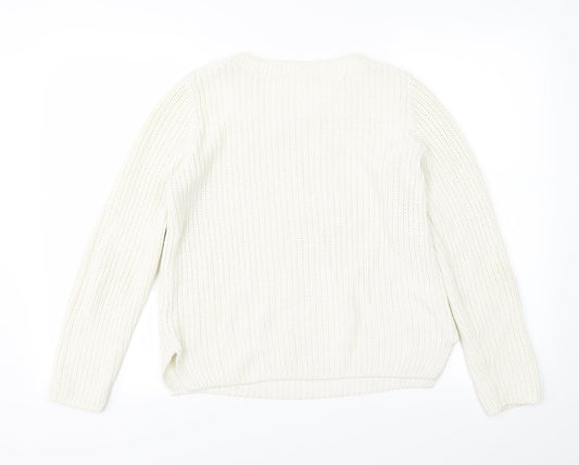 QS Womens Ivory Knit Pullover Jumper Size S