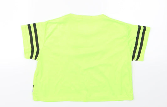 A2Z 4 kids Girls Yellow Striped Jersey Basic T-Shirt Size 11-12 Years - Cropped