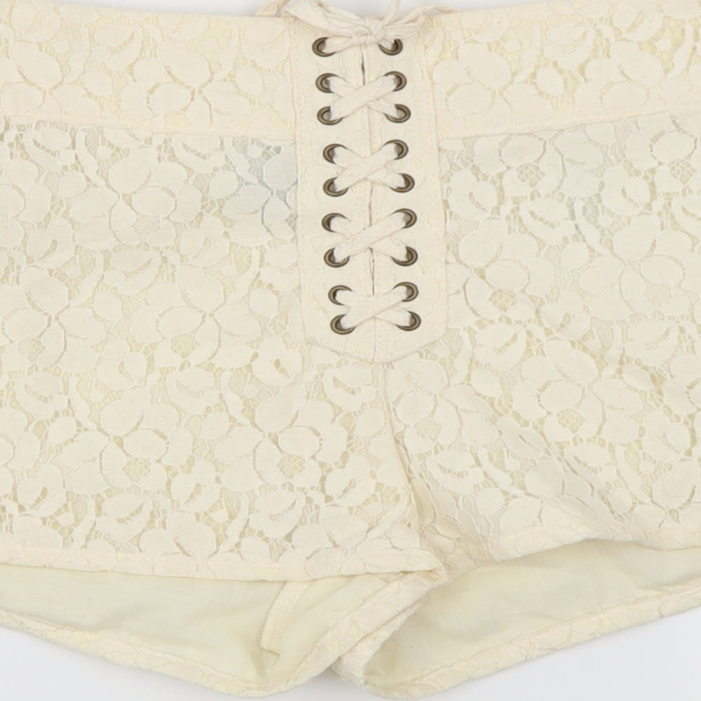 H&M Womens Ivory Hot Pants Shorts Size 8