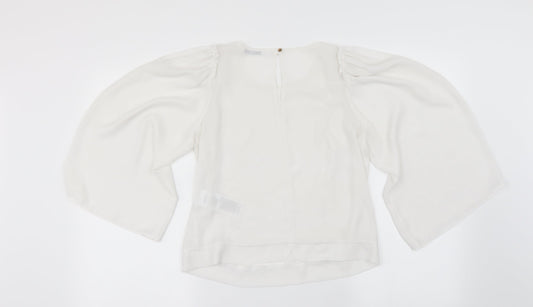 MOTIVI Womens White Basic Blouse Size 14