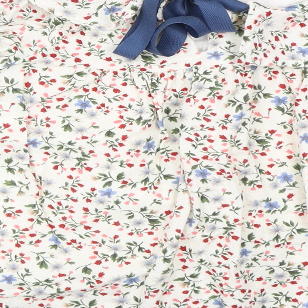 Arim Closet Girls Ivory Floral Skater Dress Size S