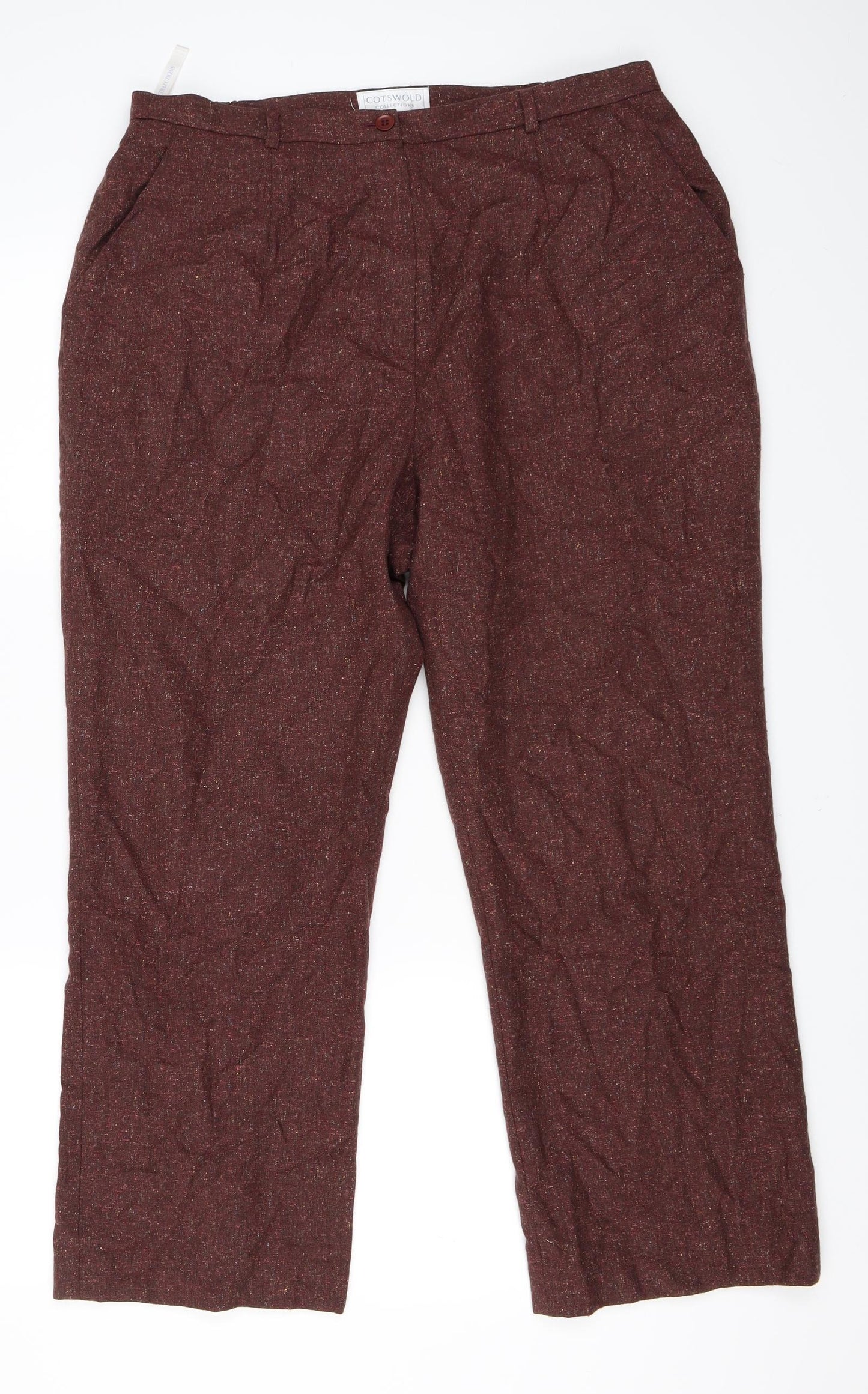 Cotswold Collections Womens Red Cropped Trousers Size 18 L26 in