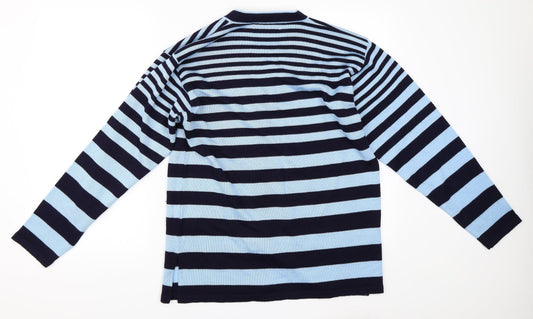 Paramour Womens Blue Striped Cardigan Jumper Size S