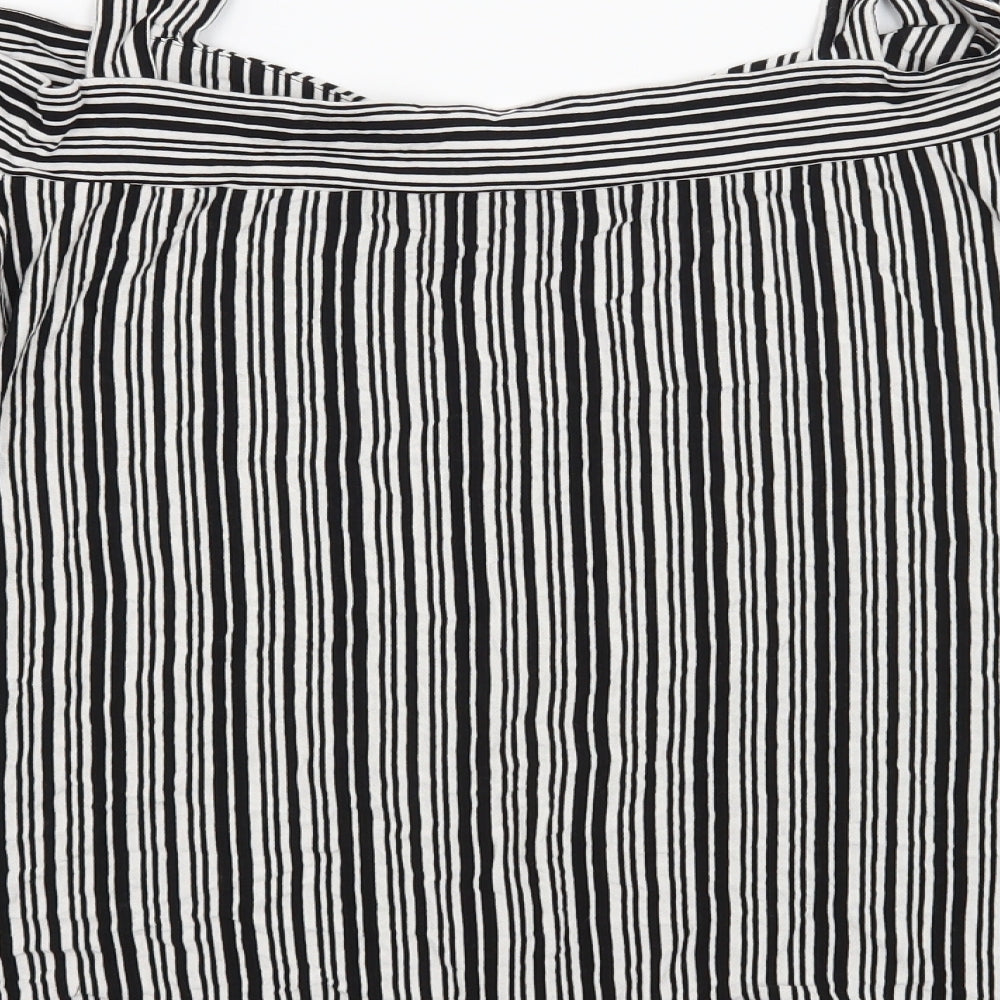 F&F Womens Black Striped Basic Blouse Size 16