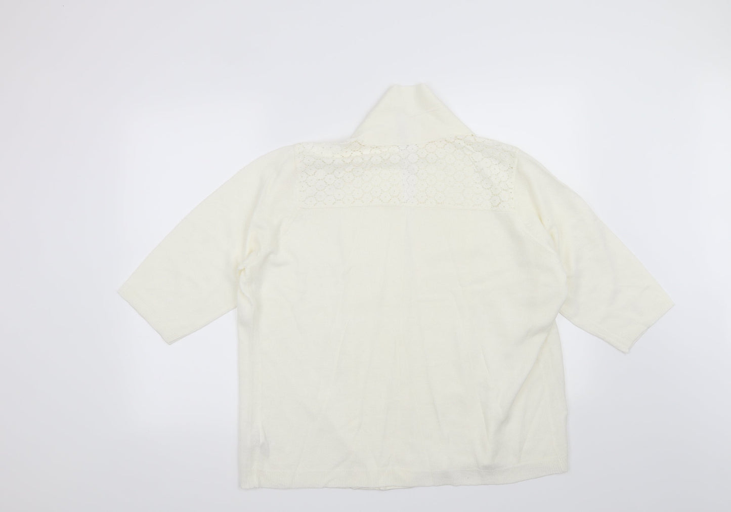 Anthology Womens Ivory Floral Cardigan Jumper Size 16