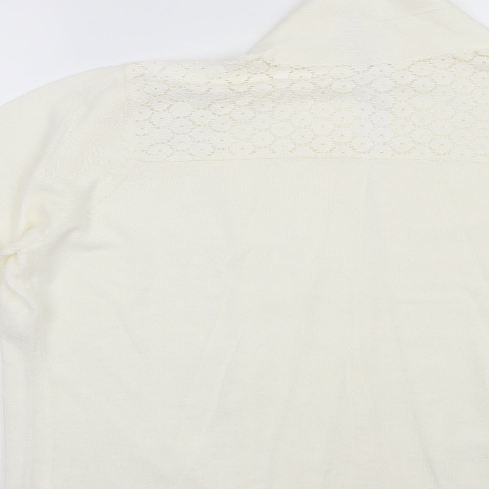Anthology Womens Ivory Floral Cardigan Jumper Size 16